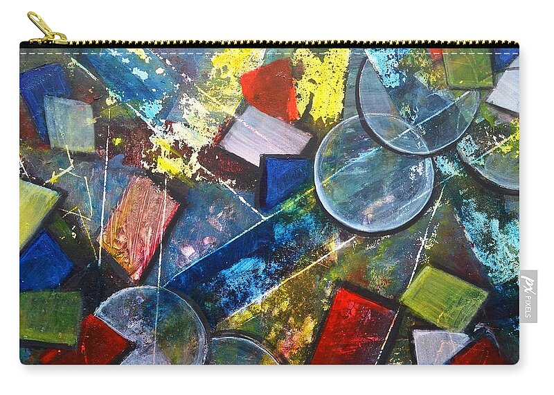 Art Zip Pouch featuring the painting Its Complicated Abstract Geometric painting by Manjiri Kanvinde