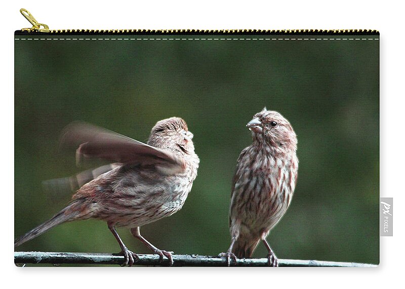 Birds Zip Pouch featuring the photograph It's My Turn by Trina Ansel