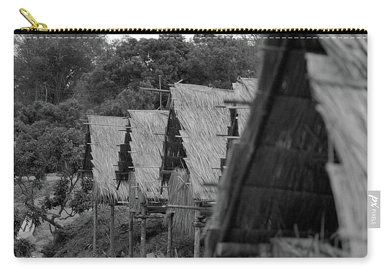 Iu Mien Zip Pouch featuring the photograph Iu Mien Huts by Ivan Franklin