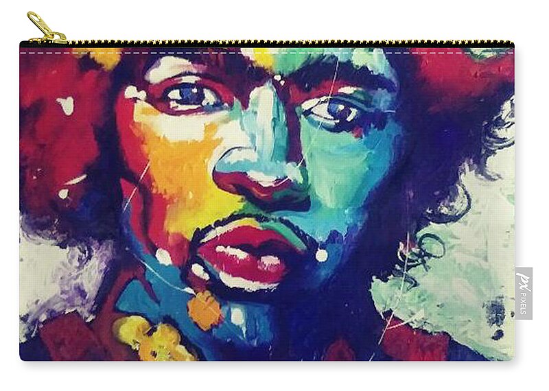 Jimi Zip Pouch featuring the painting J Haze by Femme Blaicasso