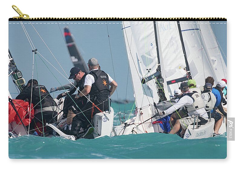 V Zip Pouch featuring the photograph J70 Key West Rounding by Steven Lapkin