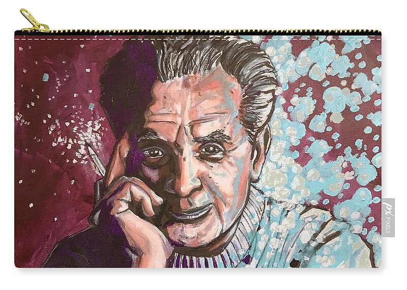 Jack Kirby Zip Pouch featuring the painting Jack Kirby by Joel Tesch