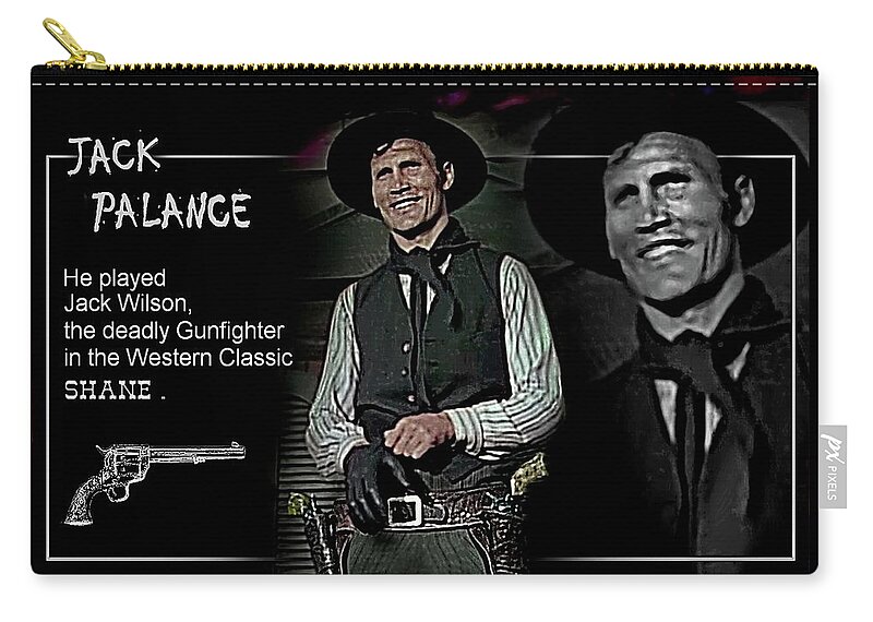Palance Zip Pouch featuring the digital art Jack Palance by Hartmut Jager