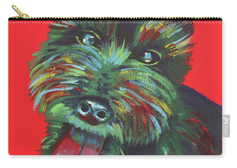 Dog Zip Pouch featuring the painting Jack by Sara Becker