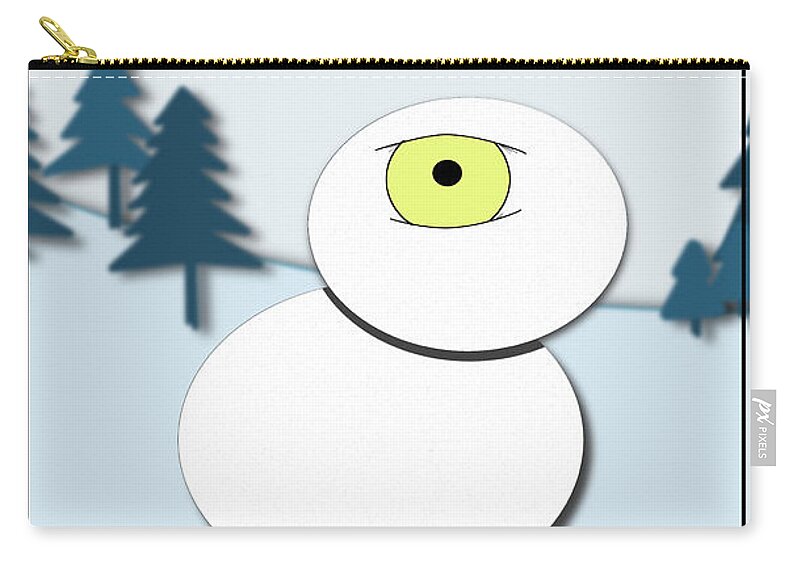 Snowman Zip Pouch featuring the digital art Jack Winter by Uncle J's Monsters