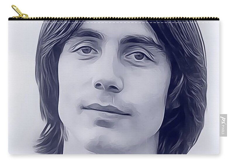 Jackson Zip Pouch featuring the digital art Jackson Browne, Music Legend by Esoterica Art Agency