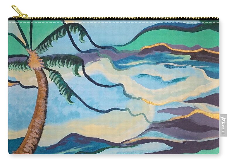 Jamaica Carry-all Pouch featuring the painting Jamaican Sea Breeze by Jan Steinle