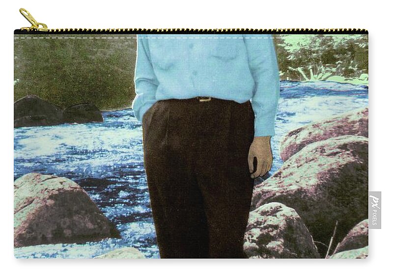 Victor Shelley Zip Pouch featuring the digital art James Mack Gurr by Victor Shelley