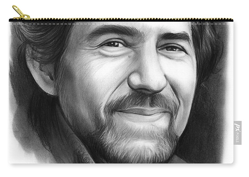James Roy Horner Zip Pouch featuring the drawing James Roy Horner by Greg Joens