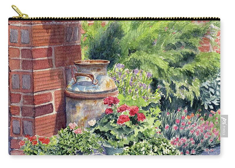 Brick Zip Pouch featuring the painting Jane's Place by Malanda Warner