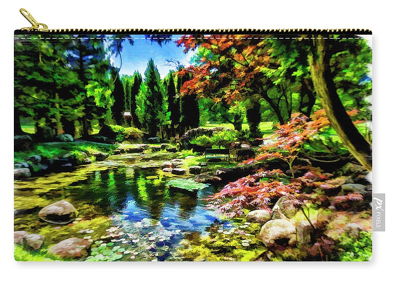 Sonnenberg Gardens Carry-all Pouch featuring the photograph Japanese Garden by Monroe Payne