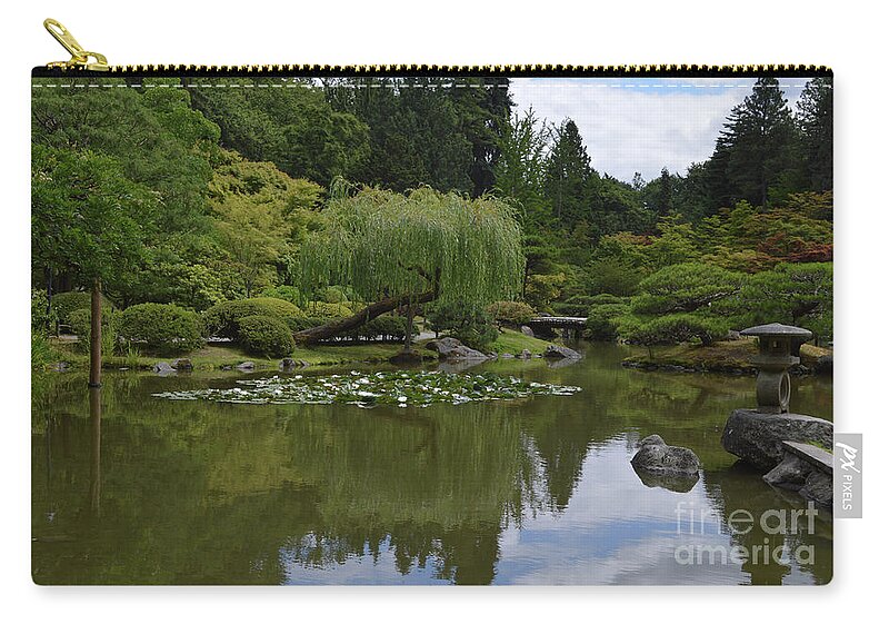 Seattle Zip Pouch featuring the photograph Japanese Gardens 3 by Carol Eliassen