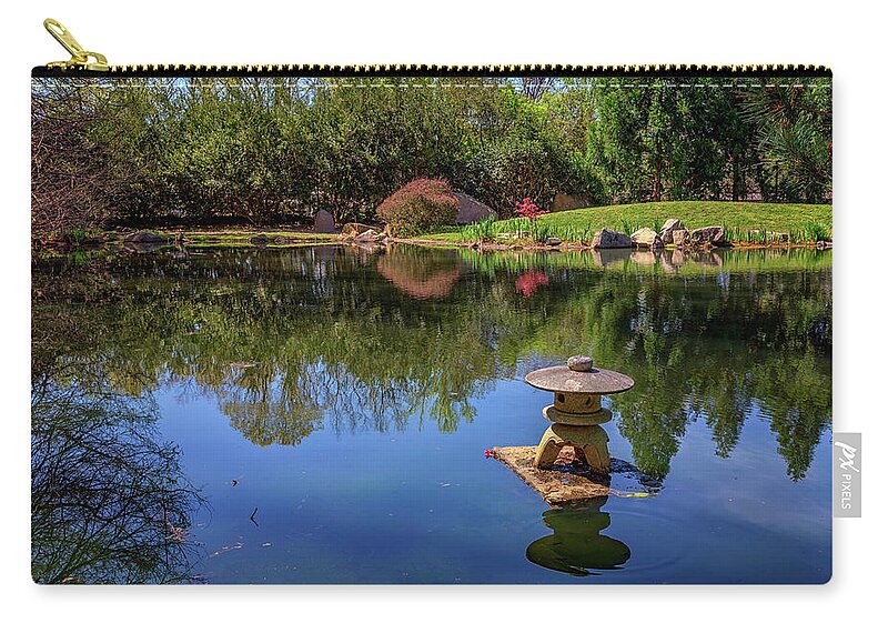 Japanese Lantern Zip Pouch featuring the photograph Japanese Reflections at Maymont by Rick Berk