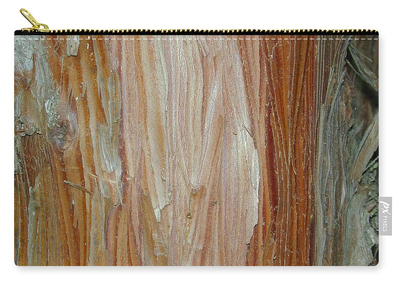 Eucalyptus Zip Pouch featuring the photograph Jarrah Tree Bark by Douglas Barnett