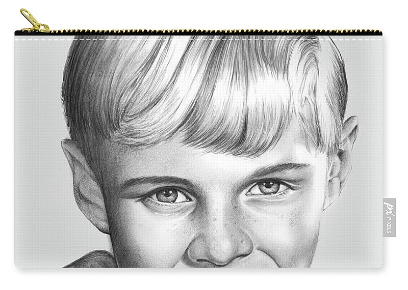 Jay North Zip Pouch featuring the drawing Jay North by Greg Joens