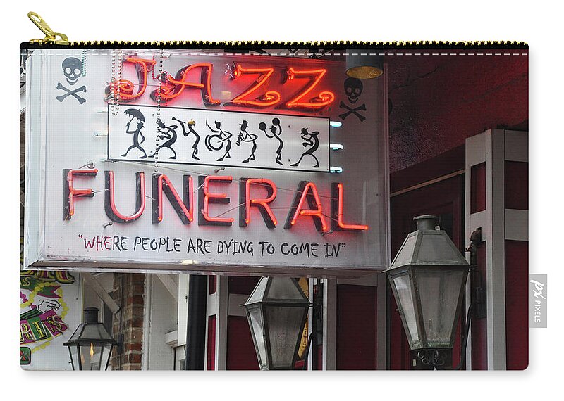Jazz Zip Pouch featuring the photograph Jazz Funeral - New Orleans by Bill Cannon