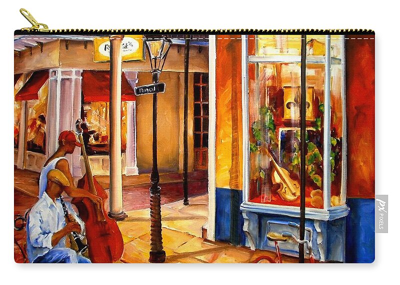 New Orleans Carry-all Pouch featuring the painting Jazz on Royal Street by Diane Millsap