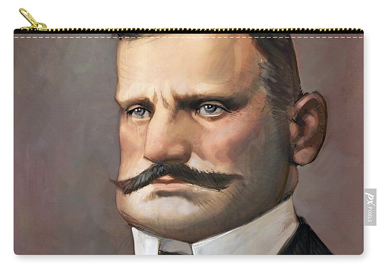 Music Zip Pouch featuring the digital art Jean Sibelius by Adam Ford