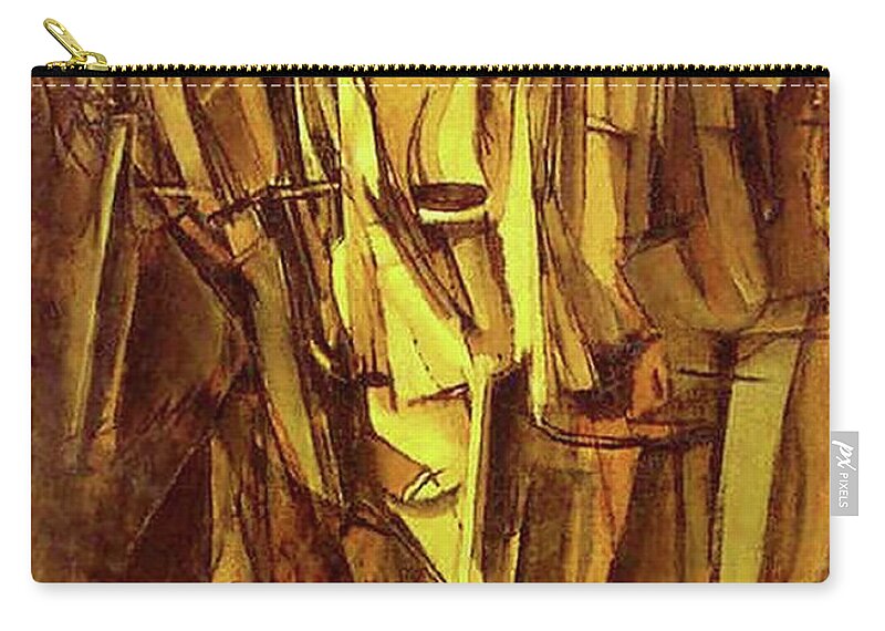 Abstract Zip Pouch featuring the painting Jeanne Homme triste dans un train by Marcel Duchamp