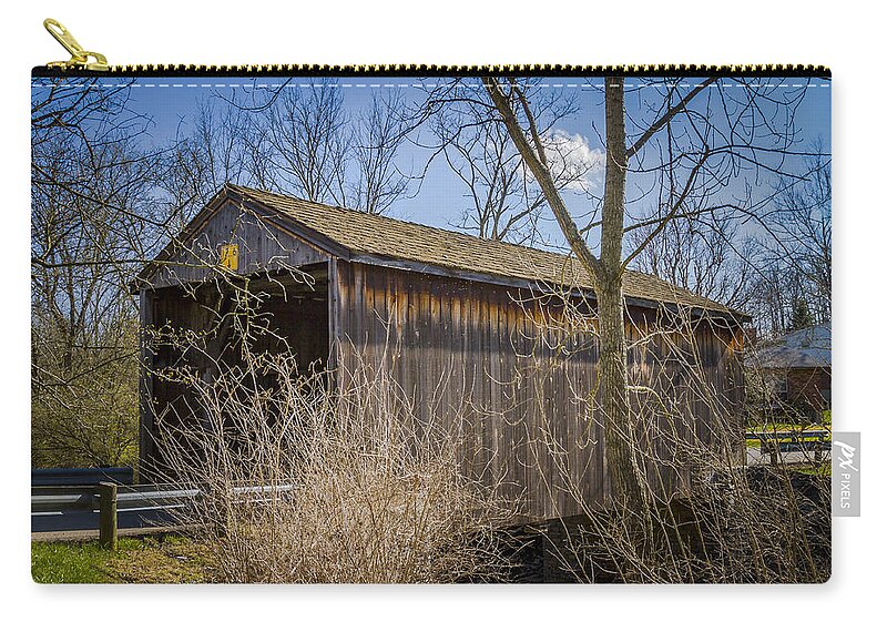 America Zip Pouch featuring the photograph Jediah Hill Covered Bridge by Jack R Perry