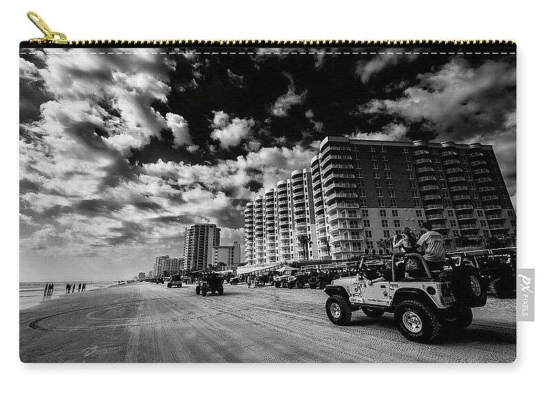 Daytona Beach Zip Pouch featuring the photograph Jeep Beach Daytona by Kevin Cable