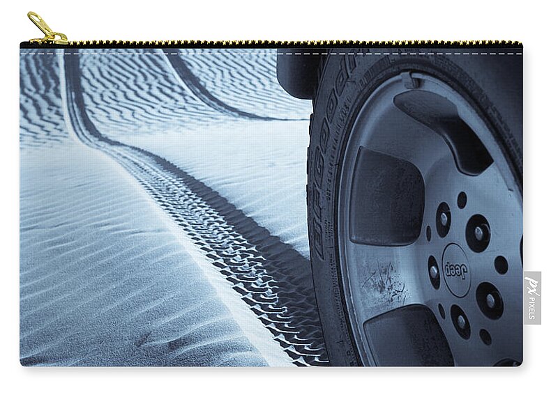 Jeep Zip Pouch featuring the photograph Jeep Tire Track by Scott Sawyer