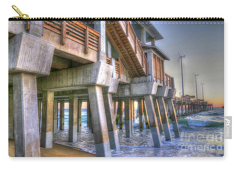 Jennette's Pier Zip Pouch featuring the photograph Jennette's Pier by Scott and Dixie Wiley