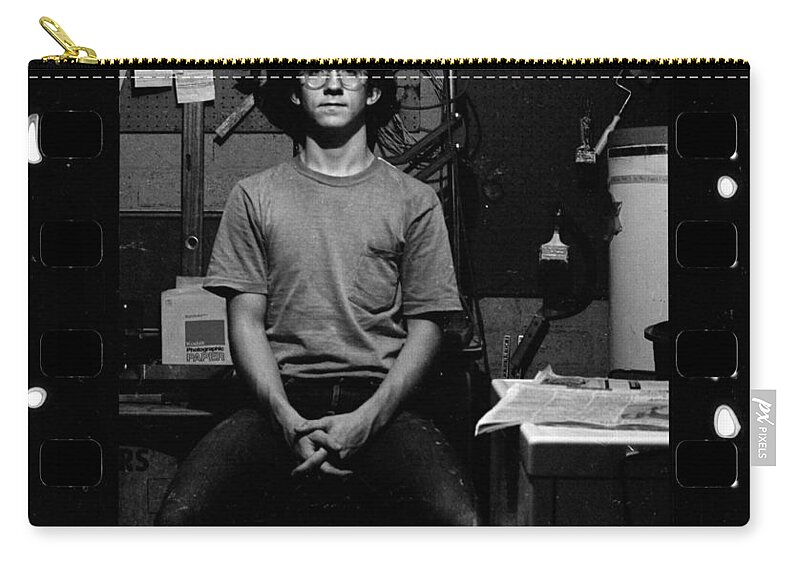 Photographer Zip Pouch featuring the photograph Self Portrait, in Darkroom, 1972 by Jeremy Butler