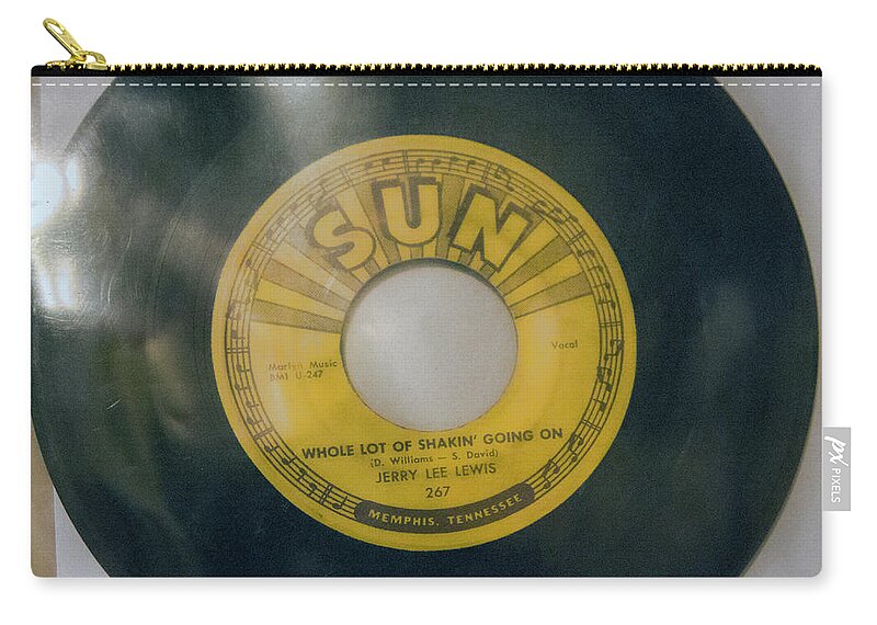 Elvis Zip Pouch featuring the photograph Jerry Lee Lewis Sun Record 45 RPM Studio Memphis Tennessee by Chuck Kuhn