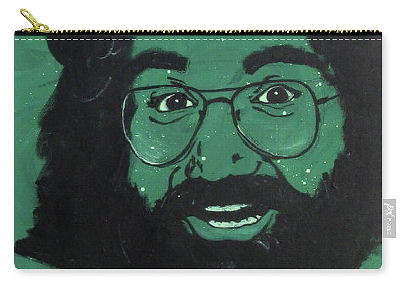 Grateful Dead Zip Pouch featuring the painting Jerry by Sara Becker