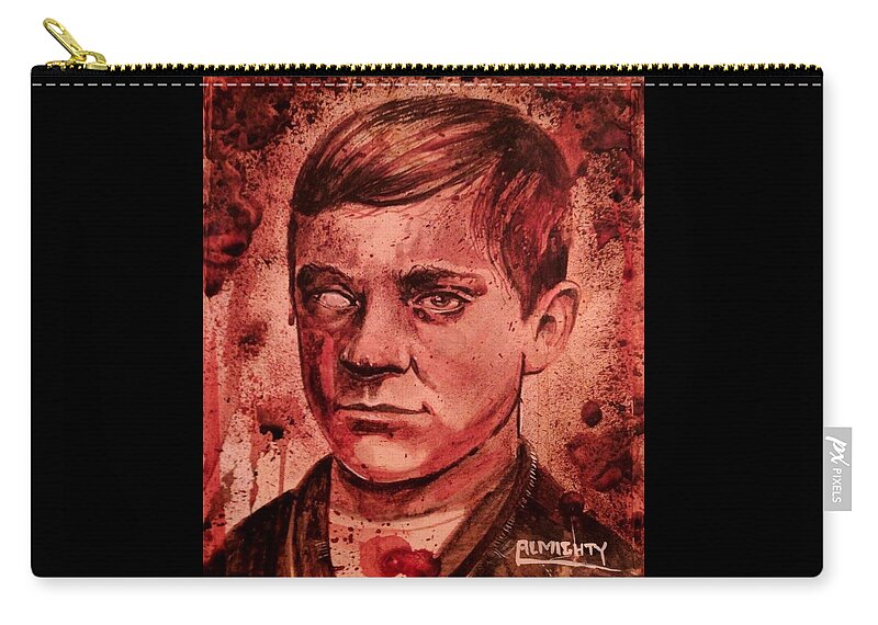 Ryan Almighty Zip Pouch featuring the painting JESSE POMEROY fresh blood by Ryan Almighty