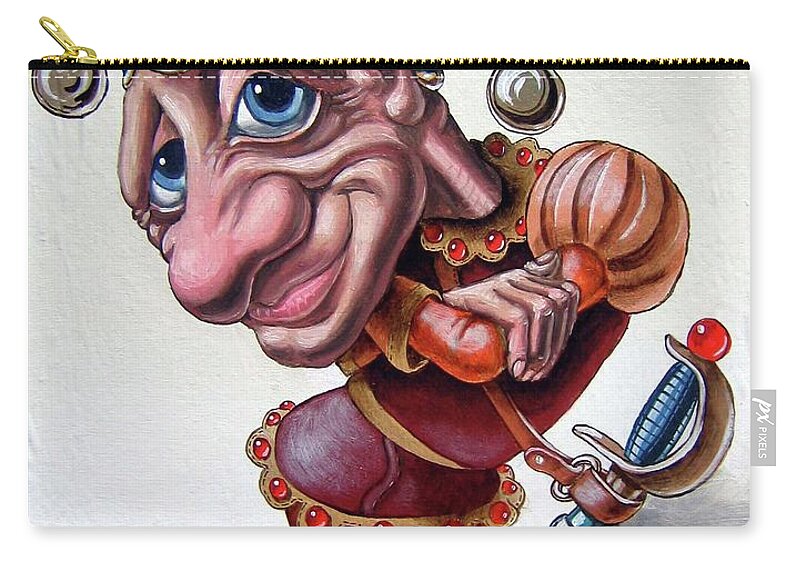 Jester Zip Pouch featuring the painting Jester by Victor Molev