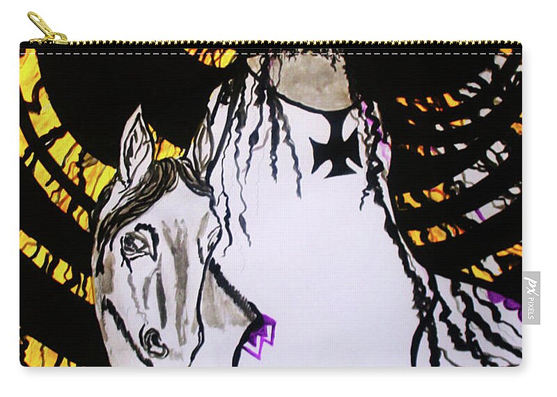  Zip Pouch featuring the painting Jesus - Faithful and True by Gloria Ssali