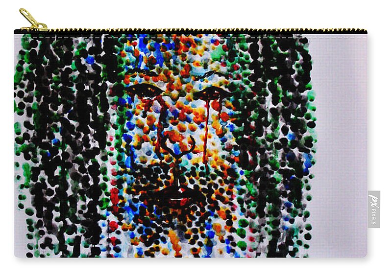 Jesus Zip Pouch featuring the painting Jesus Lion of Judah by Gloria Ssali