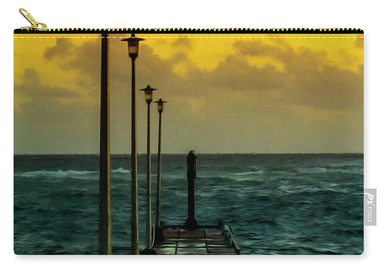 Jetty Zip Pouch featuring the photograph Jetty at sunrise by Stuart Manning