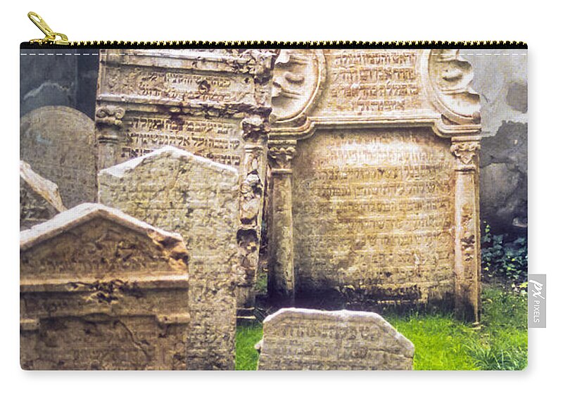 Jewish Quarter Zip Pouch featuring the photograph Jewish Cemetery by Bob Phillips