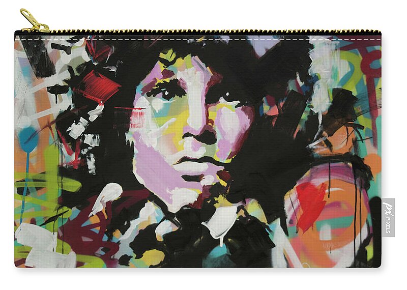 Jim Morrison Zip Pouch featuring the painting Jim Morrison by Richard Day