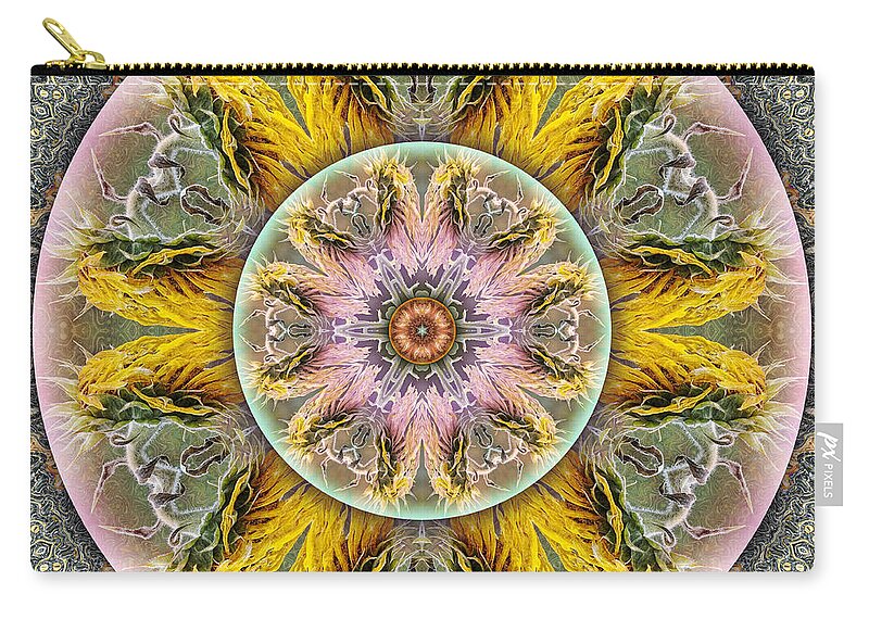 Symbolism Mandalas Zip Pouch featuring the digital art Jitterbug by Becky Titus