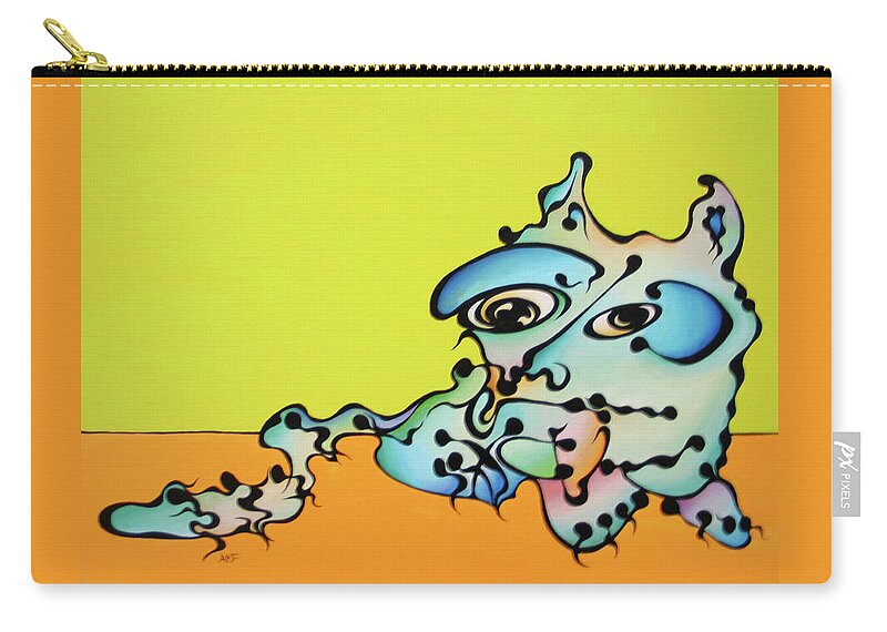 Muk Zip Pouch featuring the painting Joe Cat by Amy Ferrari