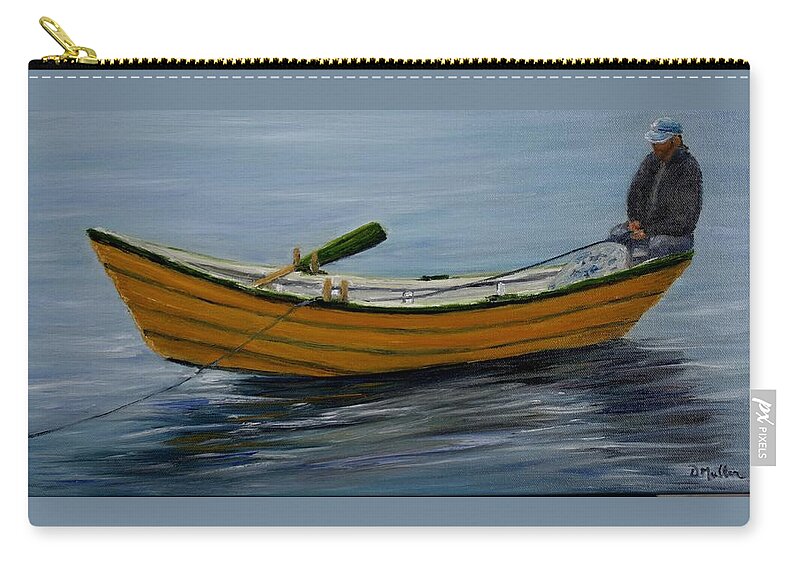 Dory Zip Pouch featuring the painting John and his Dory by Donna Muller