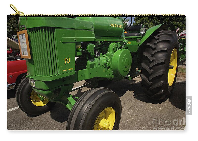 Tractor Zip Pouch featuring the photograph John Deere 70 by Mike Eingle