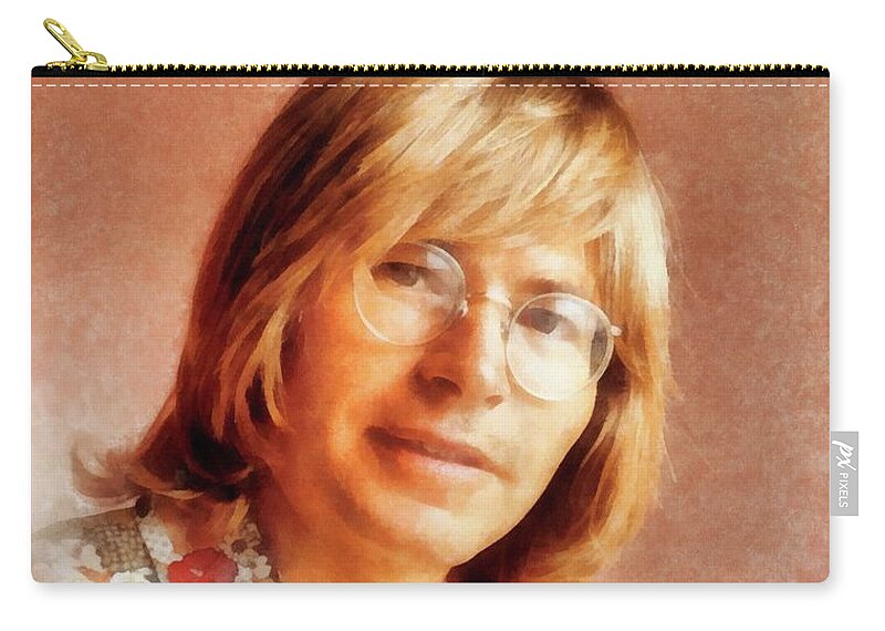 Hollywood Zip Pouch featuring the painting John Denver by John Springfield by Esoterica Art Agency