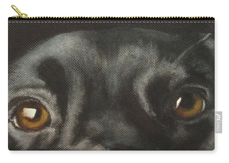 Black Labrador Zip Pouch featuring the painting Johnny by Carol Russell