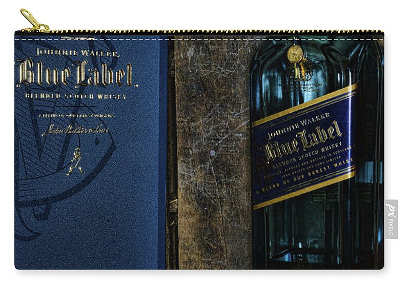 Paul Ward Zip Pouch featuring the photograph Johnny Walker Blue Label Whisky by Paul Ward