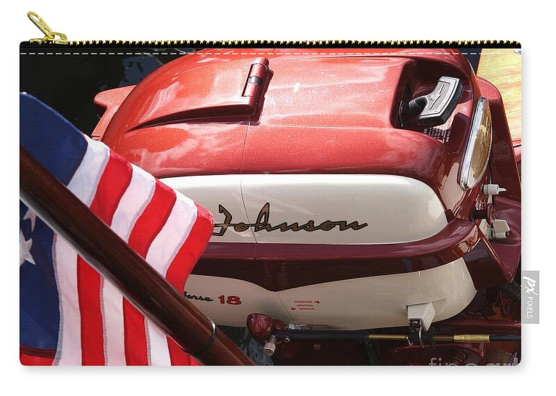 Outboard Zip Pouch featuring the photograph Johnson 18hp by Neil Zimmerman