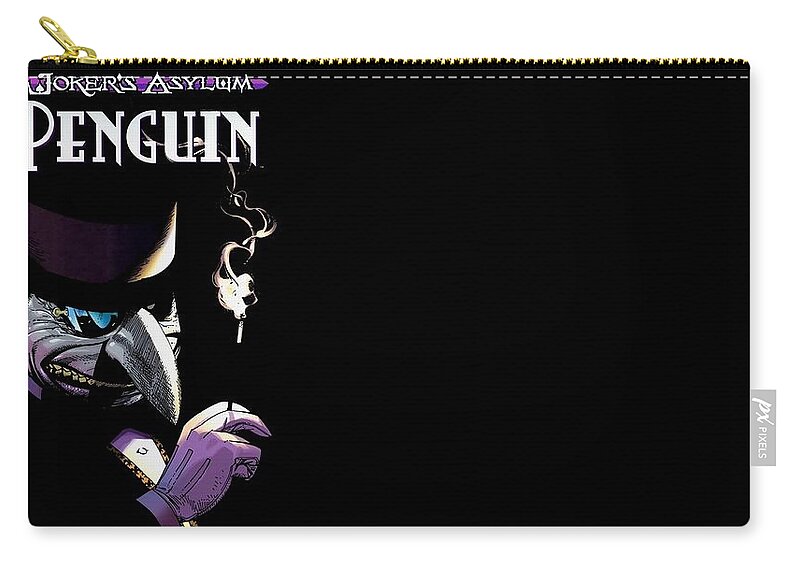 Joker's Asylum Zip Pouch featuring the digital art Joker's Asylum by Maye Loeser