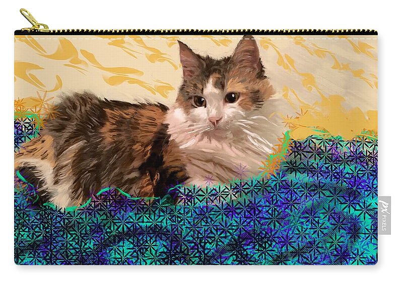 Cat Carry-all Pouch featuring the painting Jooniper by Angela Weddle