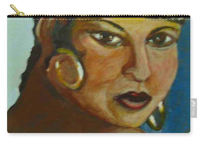 Acrylic Zip Pouch featuring the painting Josephine Baker by Saundra Johnson