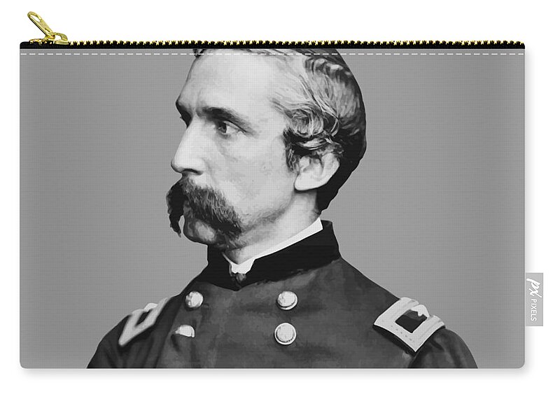 General Chamberlain Zip Pouch featuring the painting Joshua Lawrence Chamberlain by War Is Hell Store