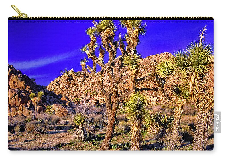 Usa Zip Pouch featuring the photograph Joshua Tree National Park by Gary Corbett